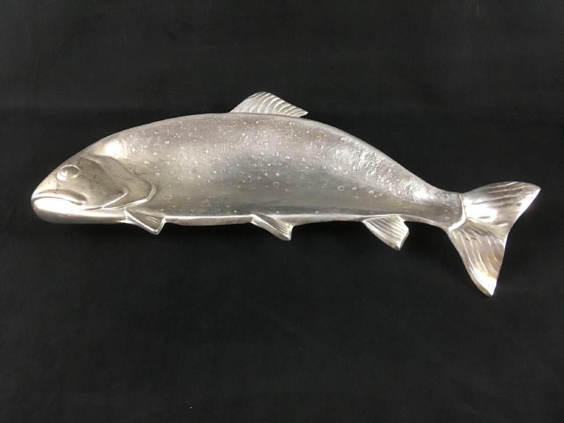 Bruce Cox Vintage Cast Aluminium Trout Fish Tray: Bruce Cox Vintage CastÂ Aluminium Trout Fish Tray. Tray is in good condition. Measures 22" in length. Unique trout shaped tray with very minor scratches around the trout's face. The back of the tray