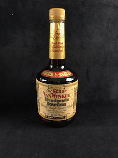 Old RIP VanWinkle Handmade Bourbon Bottle: Beautiful Bottle with Original Product From Kentucky. Aged 15 Years. No. L728 Very Good Original Condition of Label and Seal. Believed to have been made around 1998. Any contents in the bottle are fre