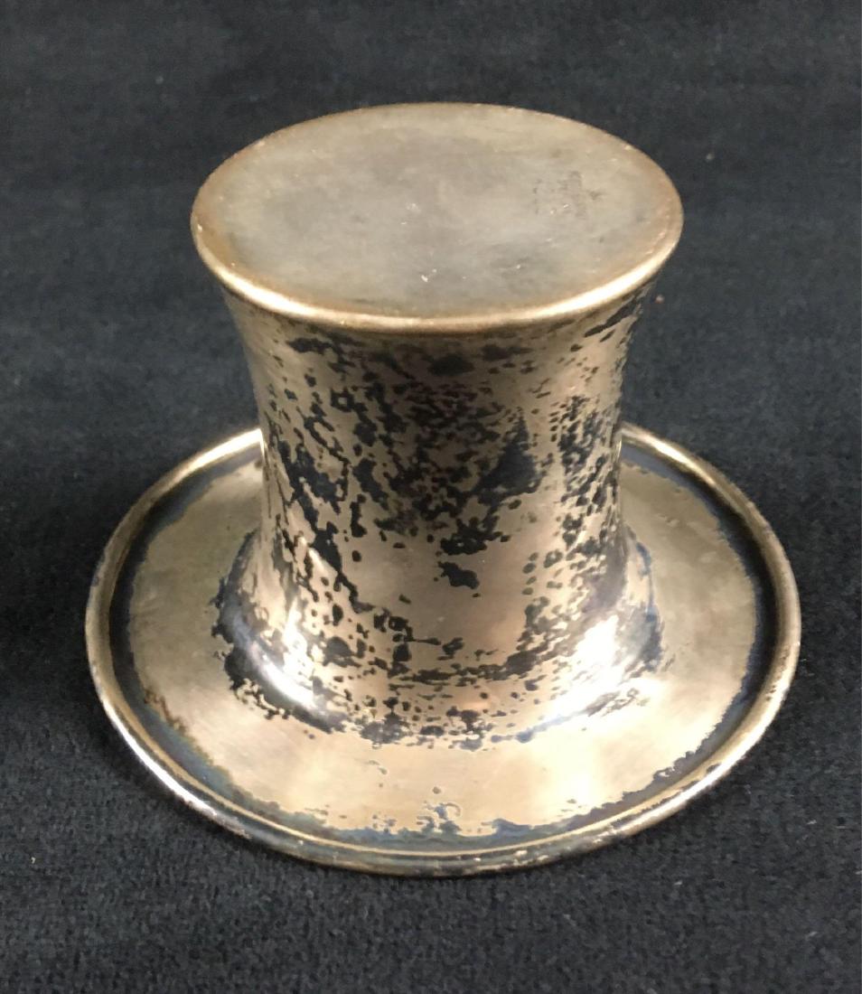 1920's Reed and Barton Sterling Silver Top Hat: Victorian Age sterling top hat #212 from Reed & Barton. This dapper little hat has the following etched on the bottom brim, "To Chet" and "FROM The Top Hatters". We are guessing it to have been a gent