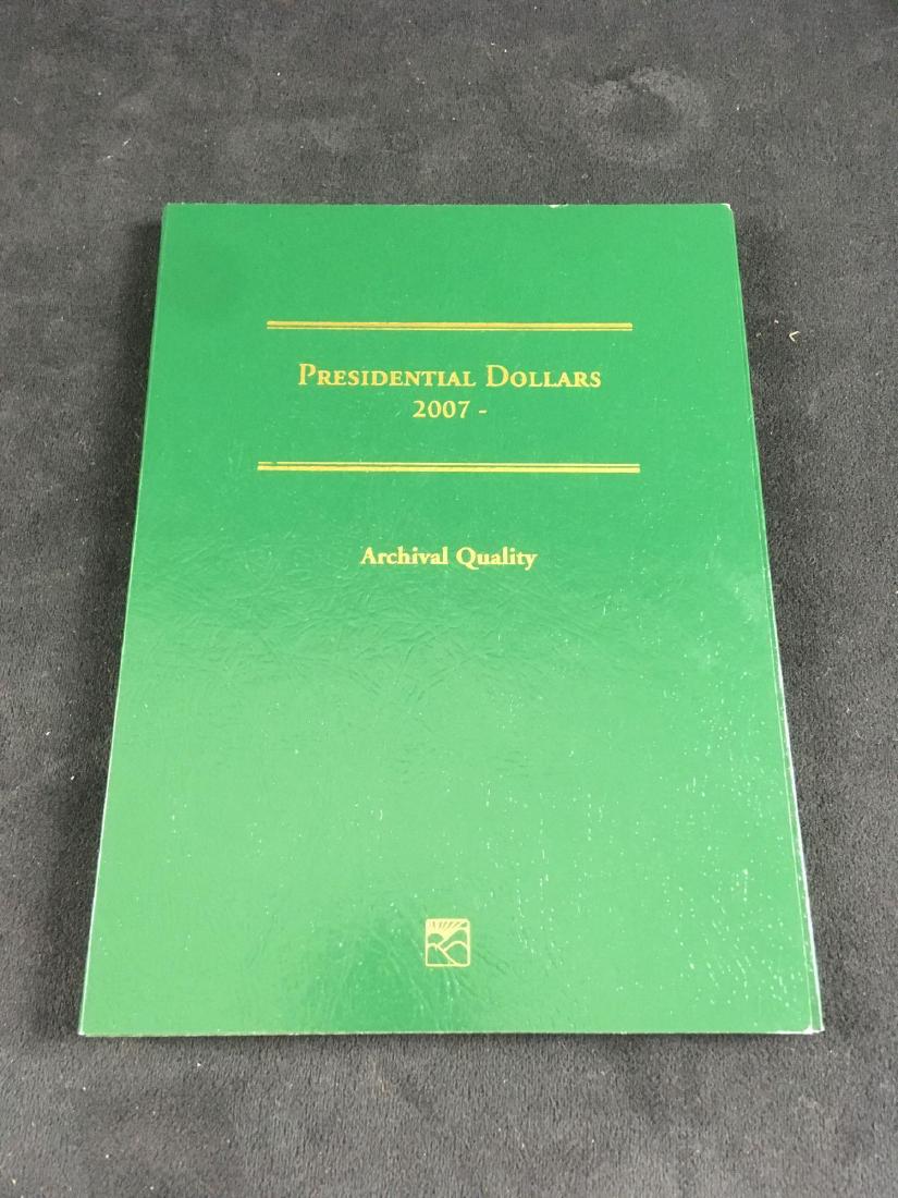 Coin Folder of Presidential Dollars: Coin Folder of Presidential Dollars; the collection is not complete. It includes 19 coins from WashingtonÂ through Grant and then Garfield (Hayes is missing). All of the coins appear to be uncircula