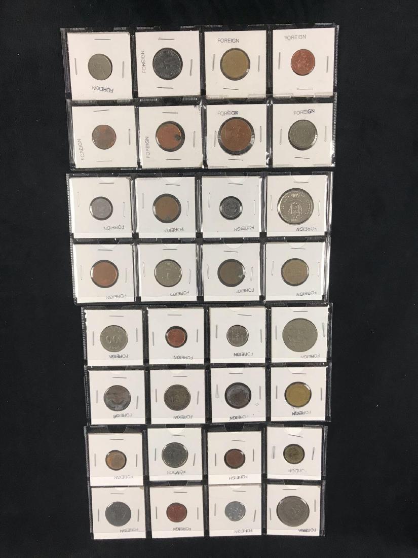 Assortment Of Foreign Coins: Assortment Of Foreign Coins; This collection includes 4 sets, totaling at 32 international coins, from China, Thailand, Mexico, India, and Korea.