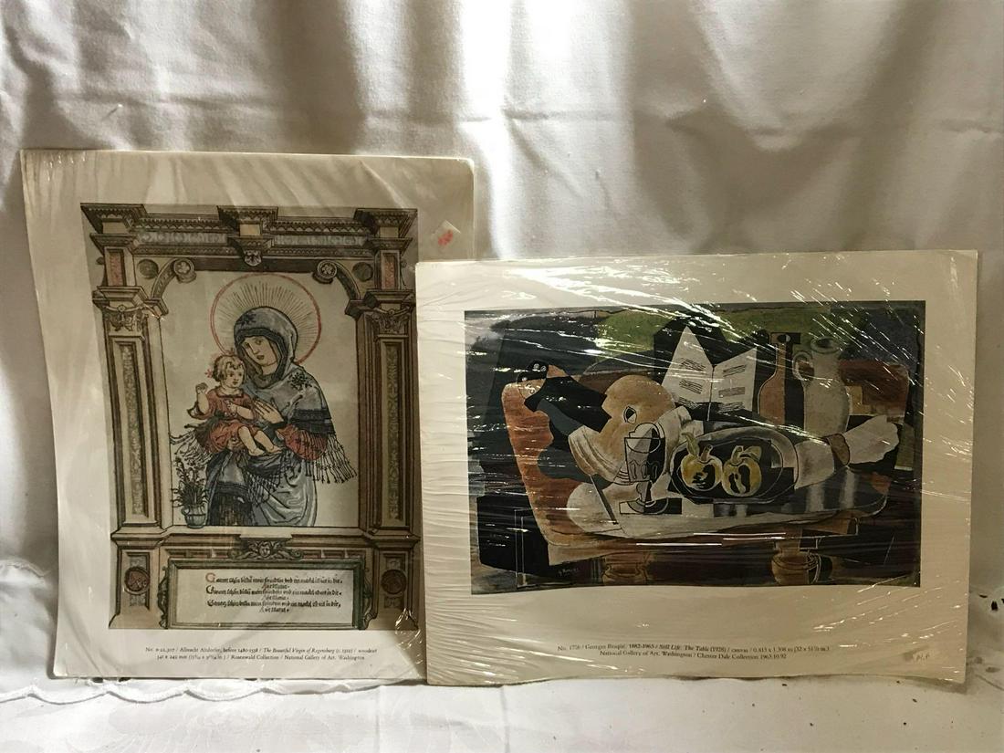 National Gallery Of Art Museum Prints: National Gallery Of Art Museum Prints; This set includes Georges Braques "Still Life: The Table (1928) and Albrecht Altdorfer's The Beautiful Virgin of Regensburg ( c. 1519). Each are wrapped in prote