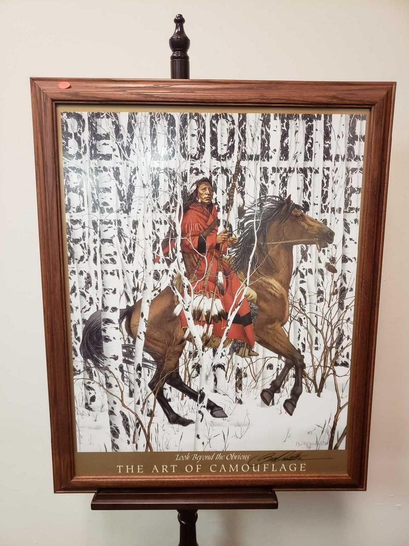 Bev Doolittle Look Beyond The Obvious The Art of: Bev Doolittle Look Beyond The Obvious The Art of Camouflage Signed Print. This signed print is in excellent condition. The frame is made out of wood which needs cleaning but is in otherwise great shap