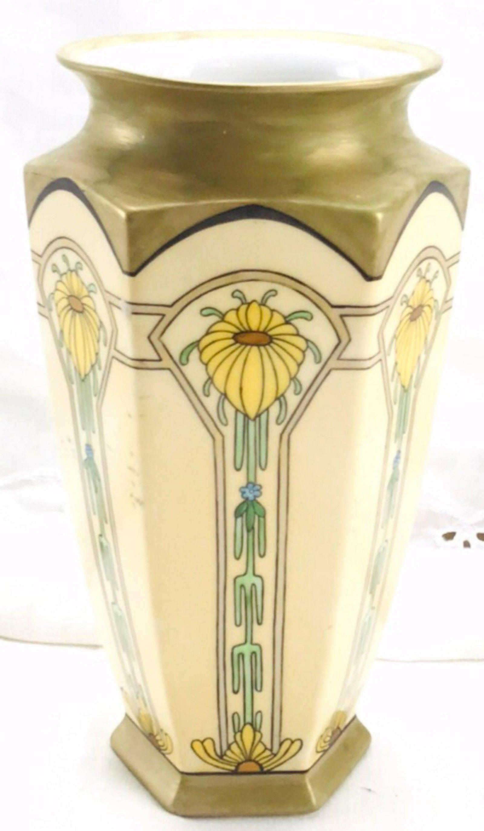 Bernardaud Limoges Vase 1916 B&Co: Here is a beautiful Bernardaud art nouveau vase signed B & Co. France Dec.1916. It measures approximately 12" tall by 7" across. There are no chips or cracks detected. Bernardaud mas