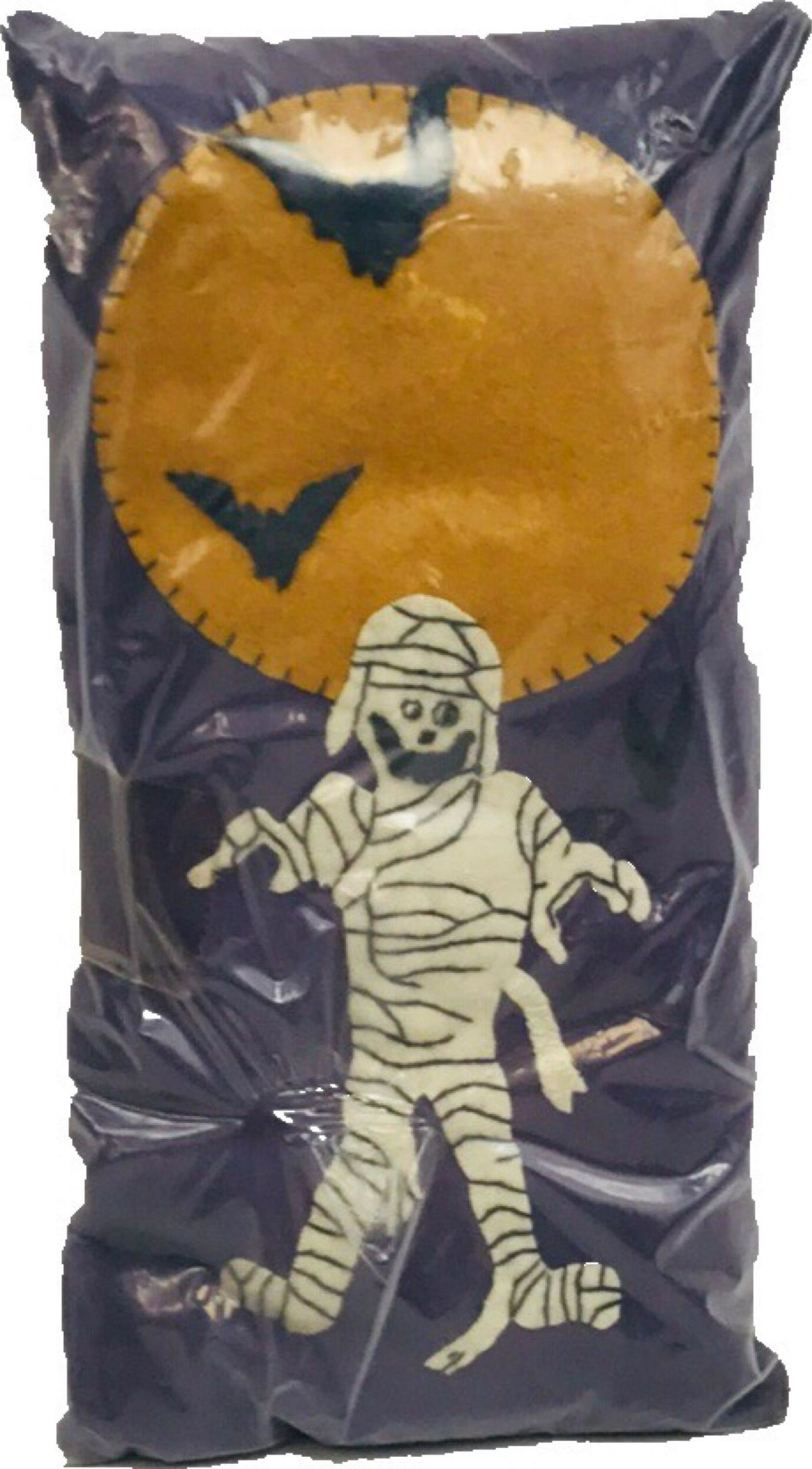 NOS - Hallowen Decor - Plush Mummy Pillow - Purple:  NOS Halloween themed felted Mummy pillow. Size: 7x14 Made by Bethany Lowe. 