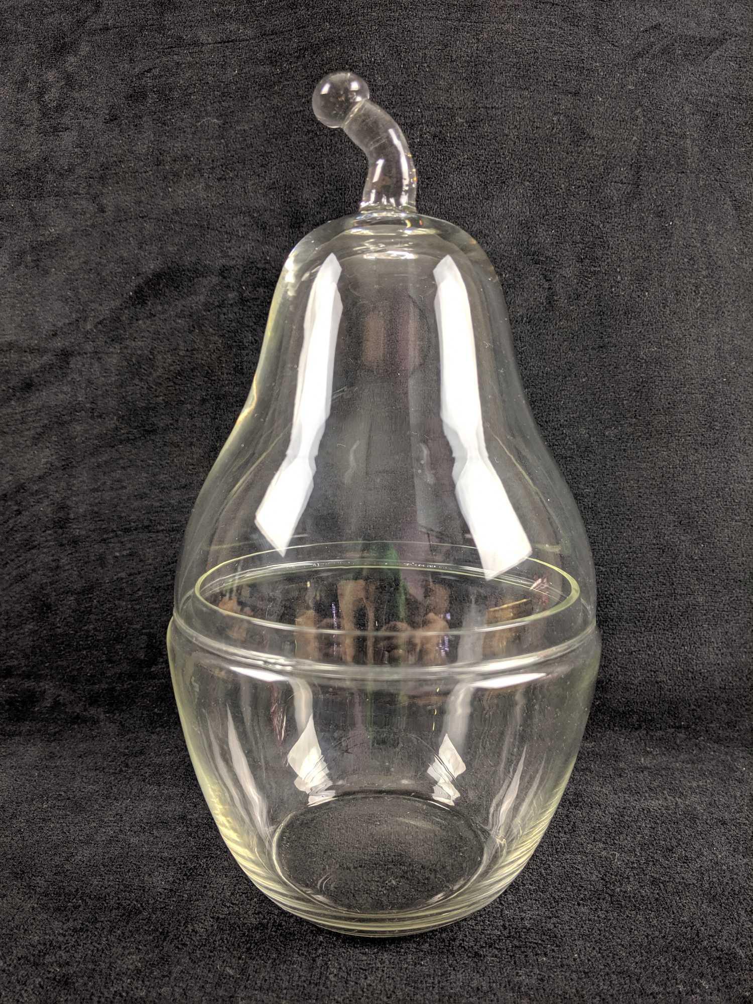 1940 Vintage Crystal Pear Candy Container (1 of 2)
