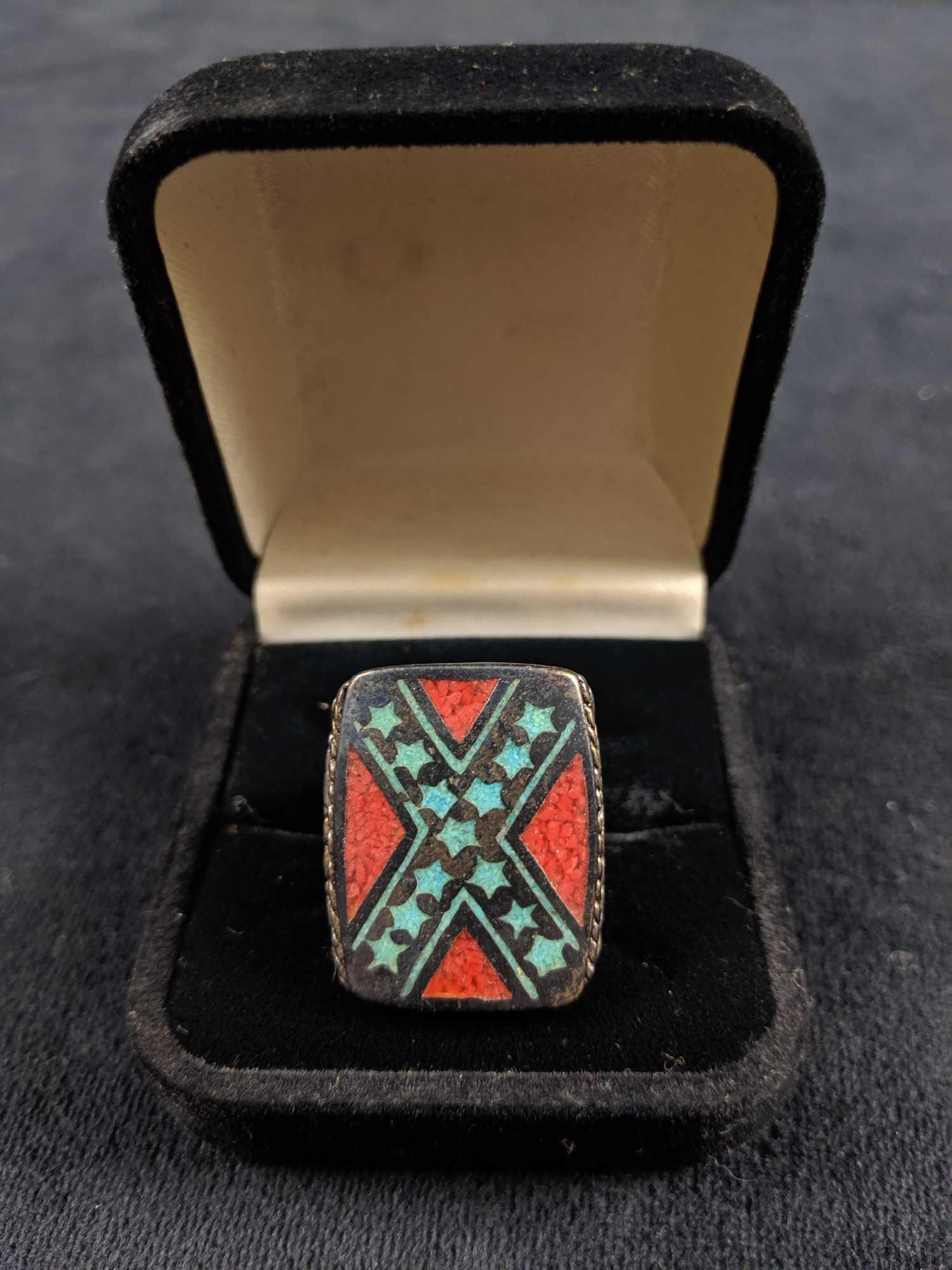 1985 Vintage Rebel Flag Ring Sz 7 (1 of 6)
