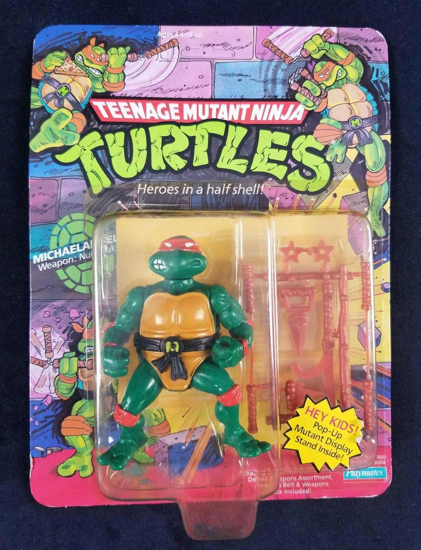 TMNT 1988 Playmates Heroes In A Half Shell: Teenage Mutant Ninja Turtles: Heroes in a half shell by Playmates. Michaelangelo- Weapon: Nunchukus. Manufactured in 1988. Features Amazing turtlistic arm movement! Deluxe weapons belt and weapons rac