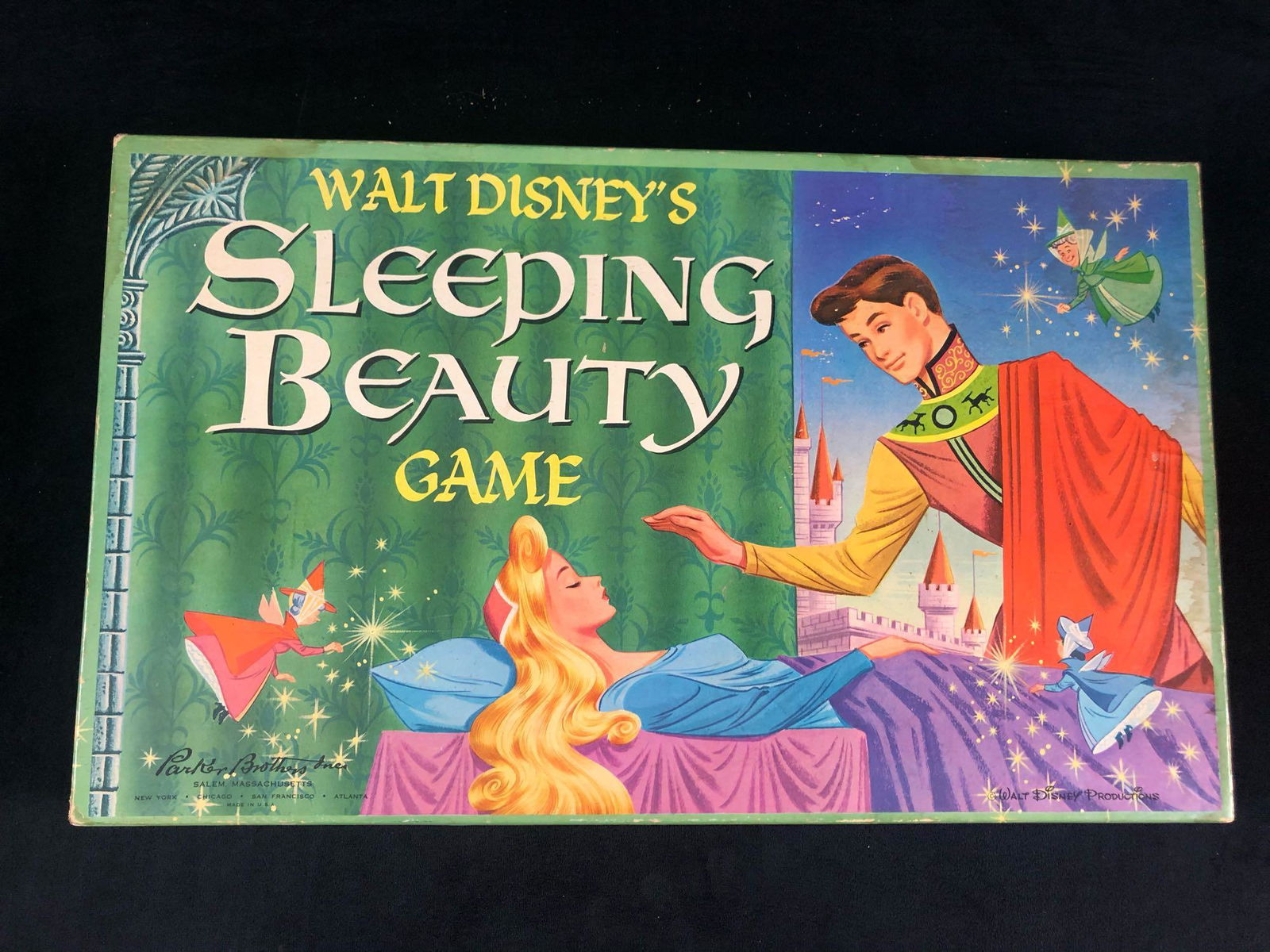 Vintage 1958 Walt Disney's Sleeping Beauty Movie Board: Vintage 1958 Walt Disney's Sleeping Beauty Movie Board Parker Game Walt Disney's Sleeping Beauty Game 1958 is a Parker Brothers children's board game for two to four players based upon the Walt Disney