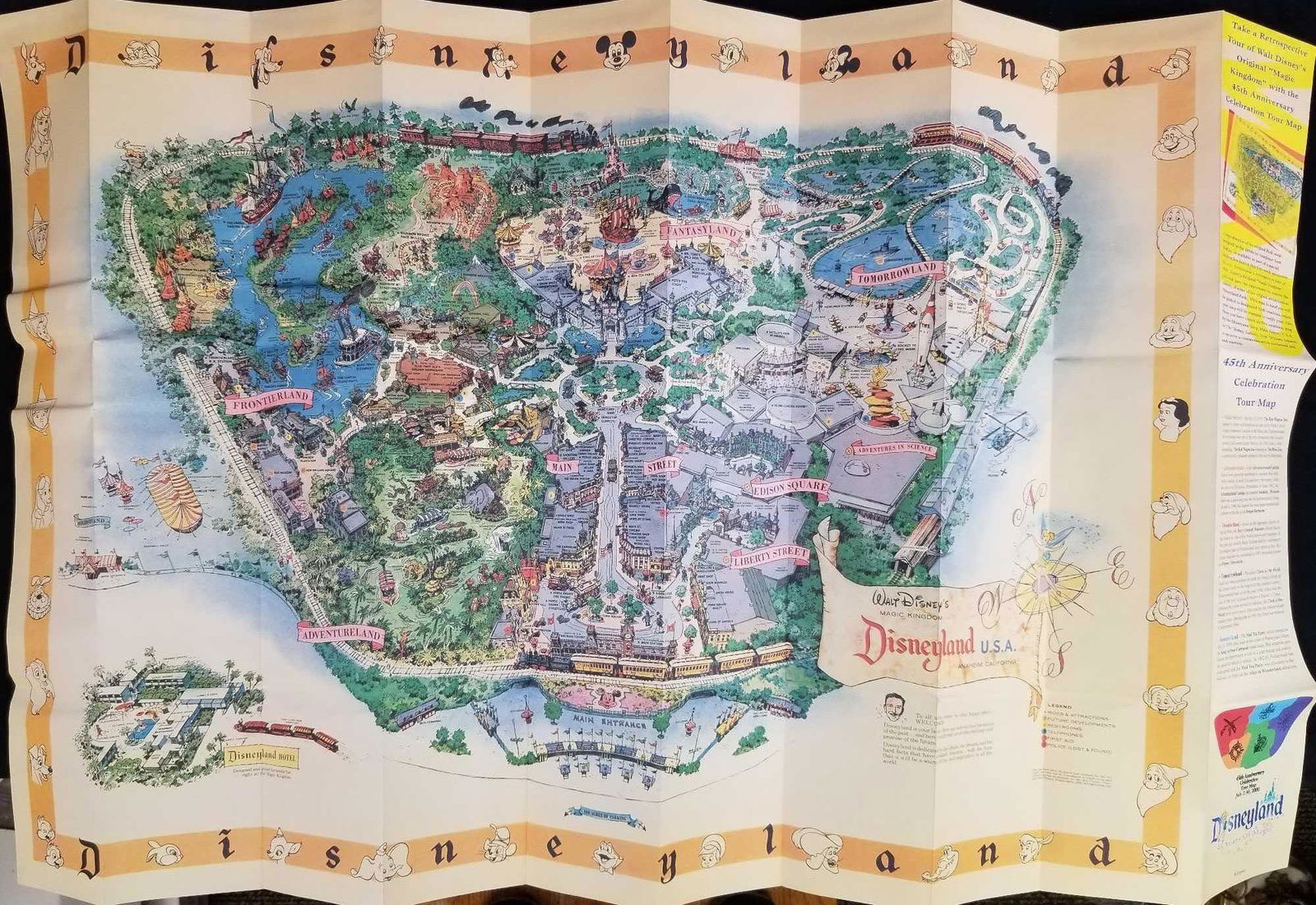Disneyland 45th Anniversary Celebration Tour Map July: Disneyland 45th Anniversary Celebration Tour Map July 2000 Reproduction Original Park Magic Kingdom Disneyland 45th Anniversary Celebration Tour Map July 2-30, 2000. A reproduction of an original Park