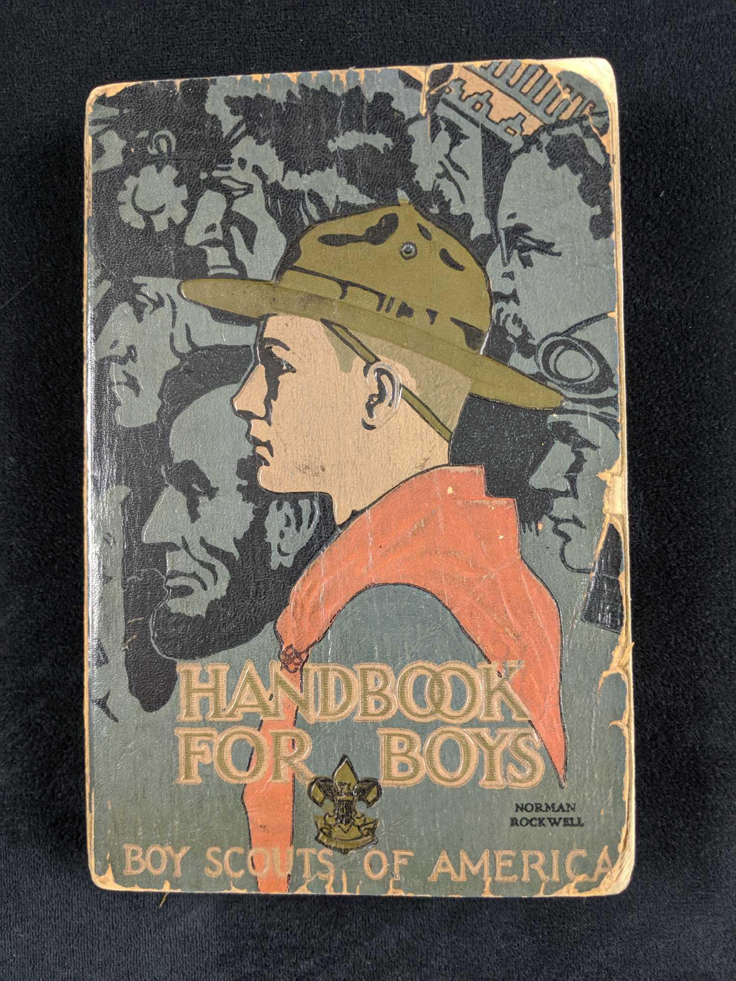 Vintage Boy Scouts Of America Revised Handbook For Boys: Softcover.Â Condition: Used/Vintage. Pages have original owner's name and partial address on first page. Cover has light wear and small rips at edges. Back cover is cut down the middle and loose. B