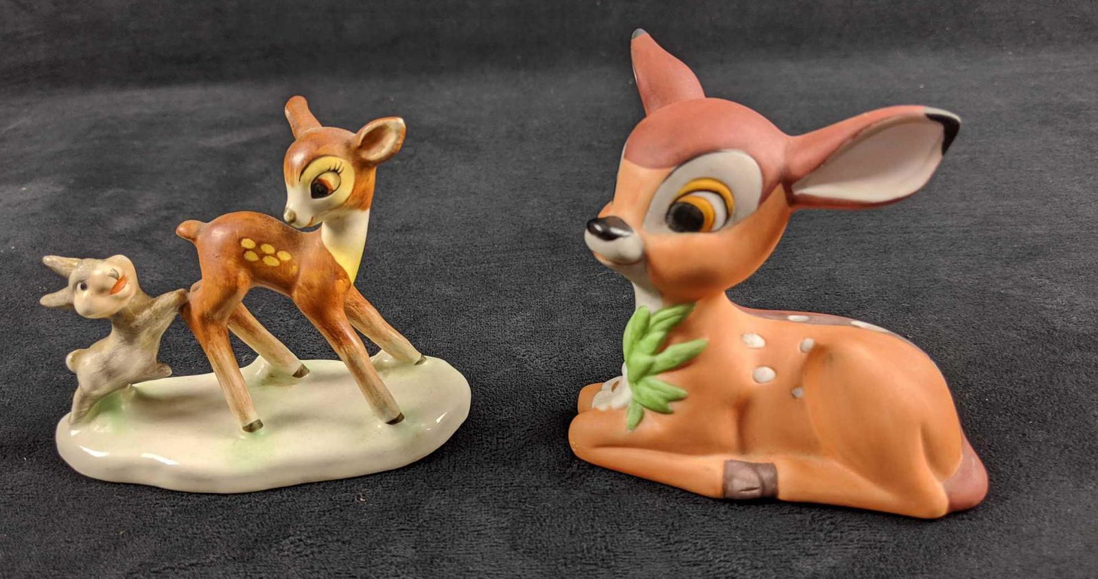 Vintage Goebel Disney Bambi And Thumper Figurine And: This lot includes: 1.Â Vintage Goebel Disney Bambi and Thumper figurine from Germany. Figure is in good, vintage condition with a very minor chip/missing paint on Bambi's backside and an slight yell
