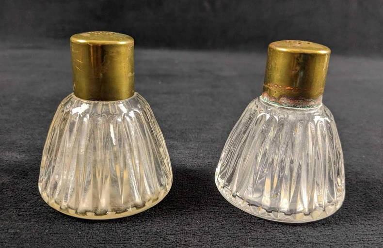 Vintage Fostoria Salt And Pepper Shaker With Copper