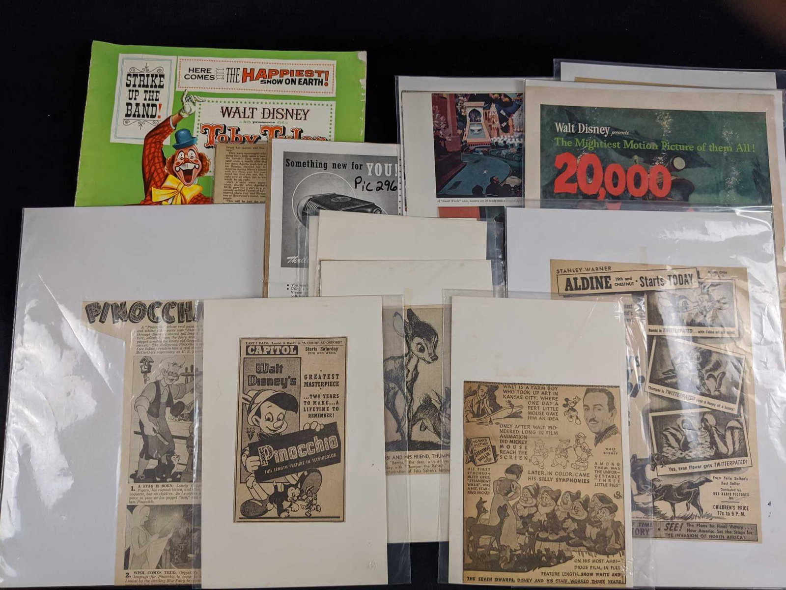 Vintage Disney Advertisements And Magazines Lot Of: Includes items that are all in good, vintage condition unless noted: (1) Movie Theater Exclusive "Toby Tyler Or 10 Weeks With A Circus"Â This publication was created for Movie Theater operators and 