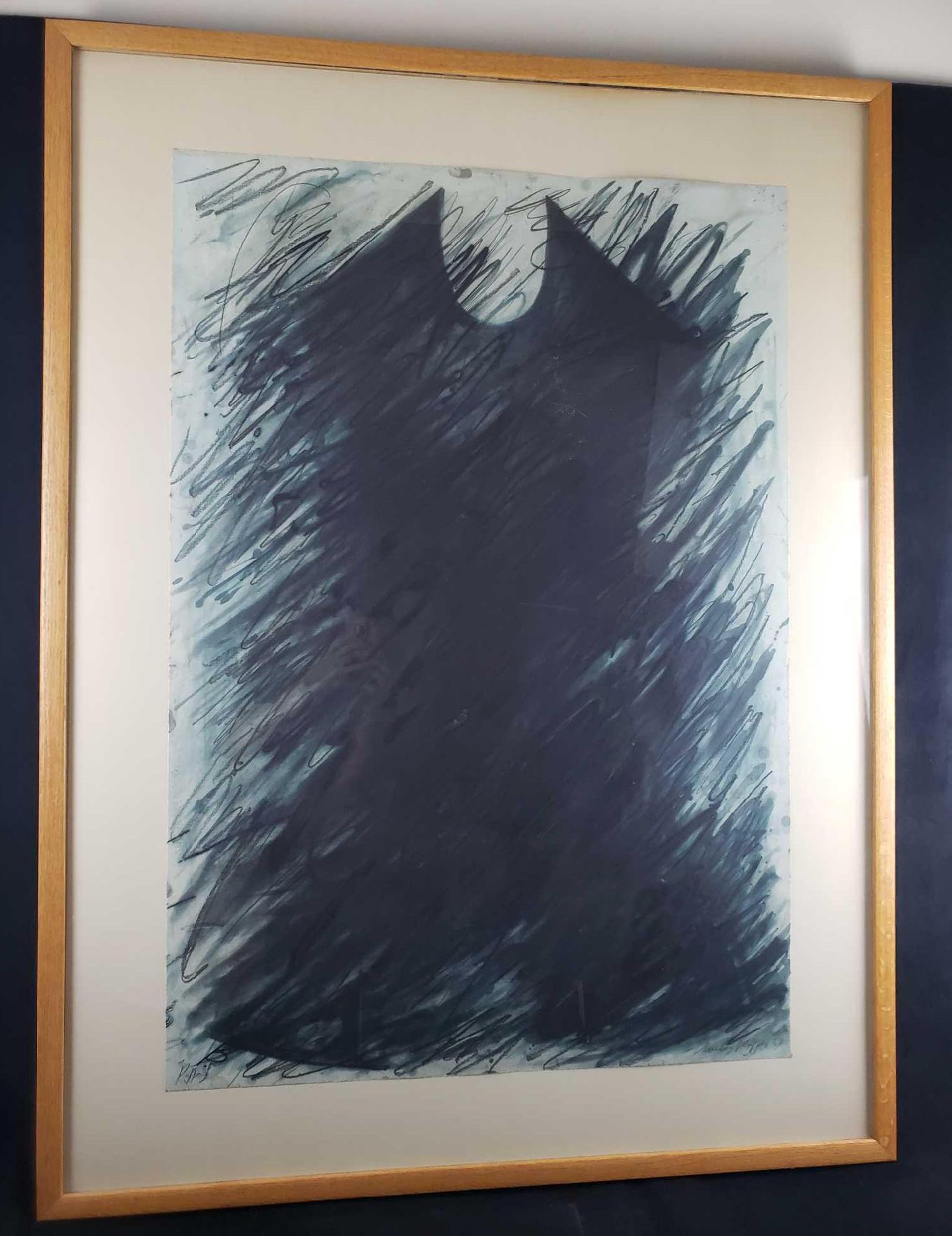 Beverly Pepper 1989 Wedge Framed Print Signed: Beverly Pepper 1989 Wedge Framed Print Signed. This print and frame are in great condition. There are no known damages to either the print or the frame itself. The print shows a large wedge shaped obj