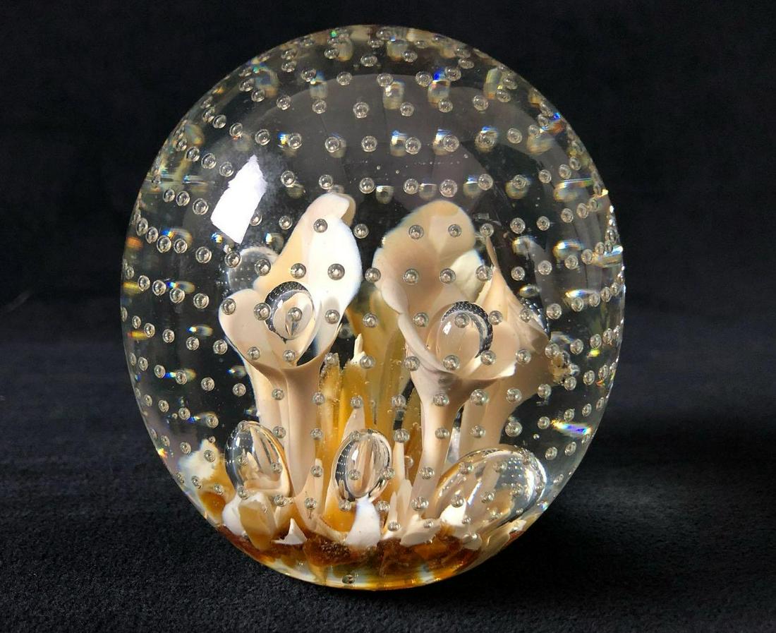 Glass Art Designer Joe Rice Paperweight Flowers (1 of 7)