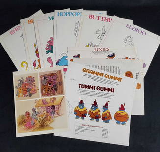 Vintage Disney Gummi Bears Wuzzles Model Sheets: This lot includes model sheets of popular Disney characters from the most beloved "Disney's Afternoon" block of cartoons. Character sheets and color charts for publications/media along with some infor