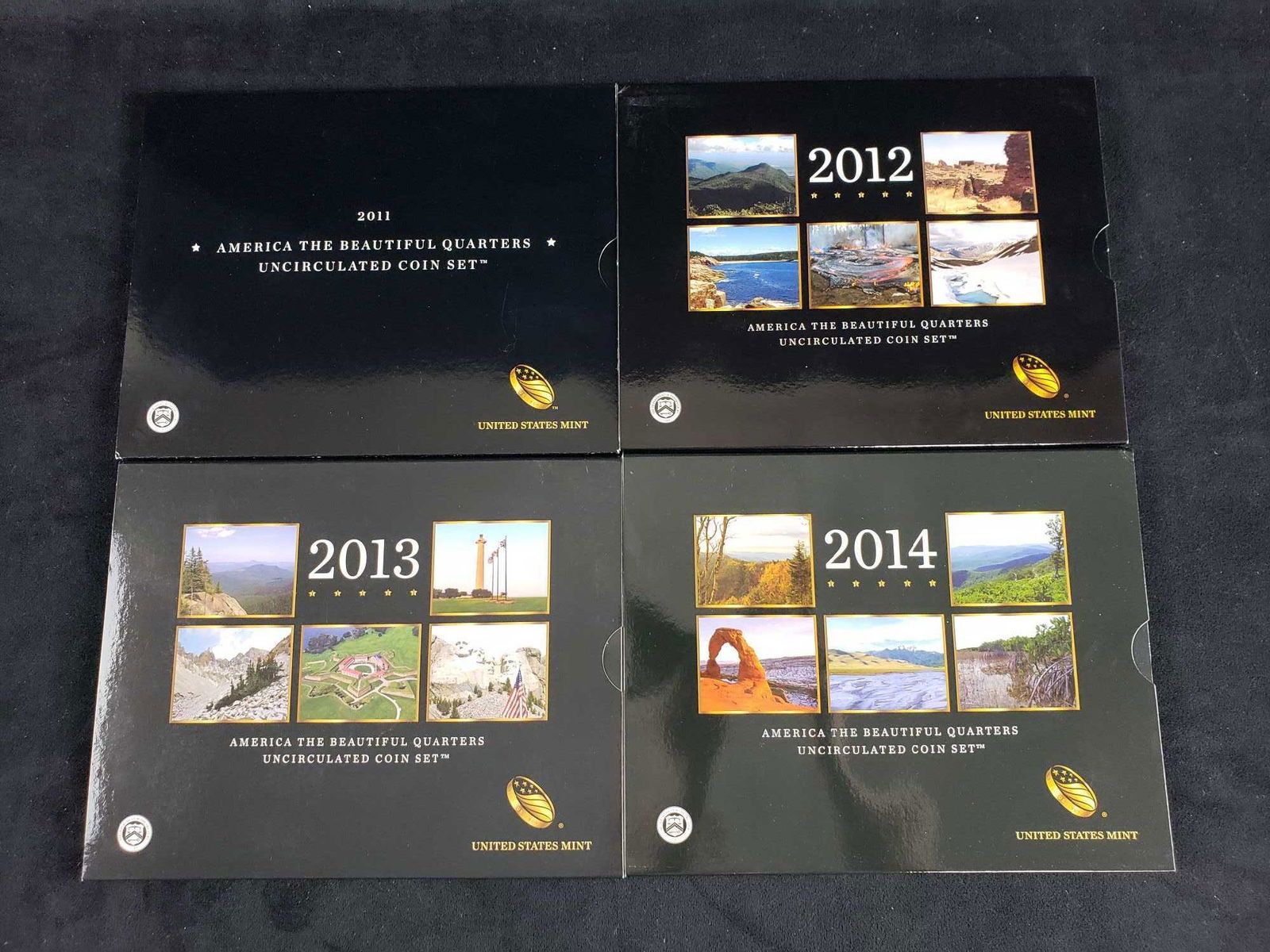 Lot of 4 America The Beautiful Uncirculated Coin Sets (1 of 8)