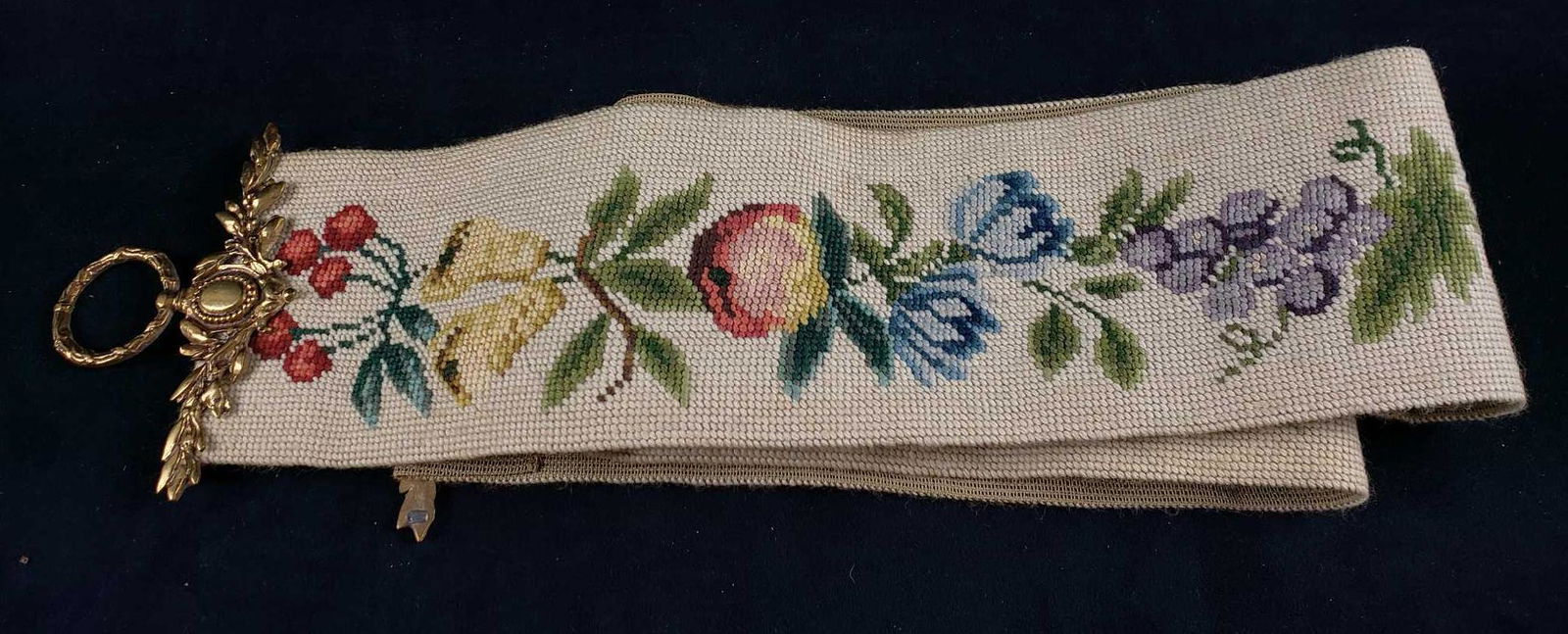 Floral and Fruit Needlepoint Table Runner (1 of 4)