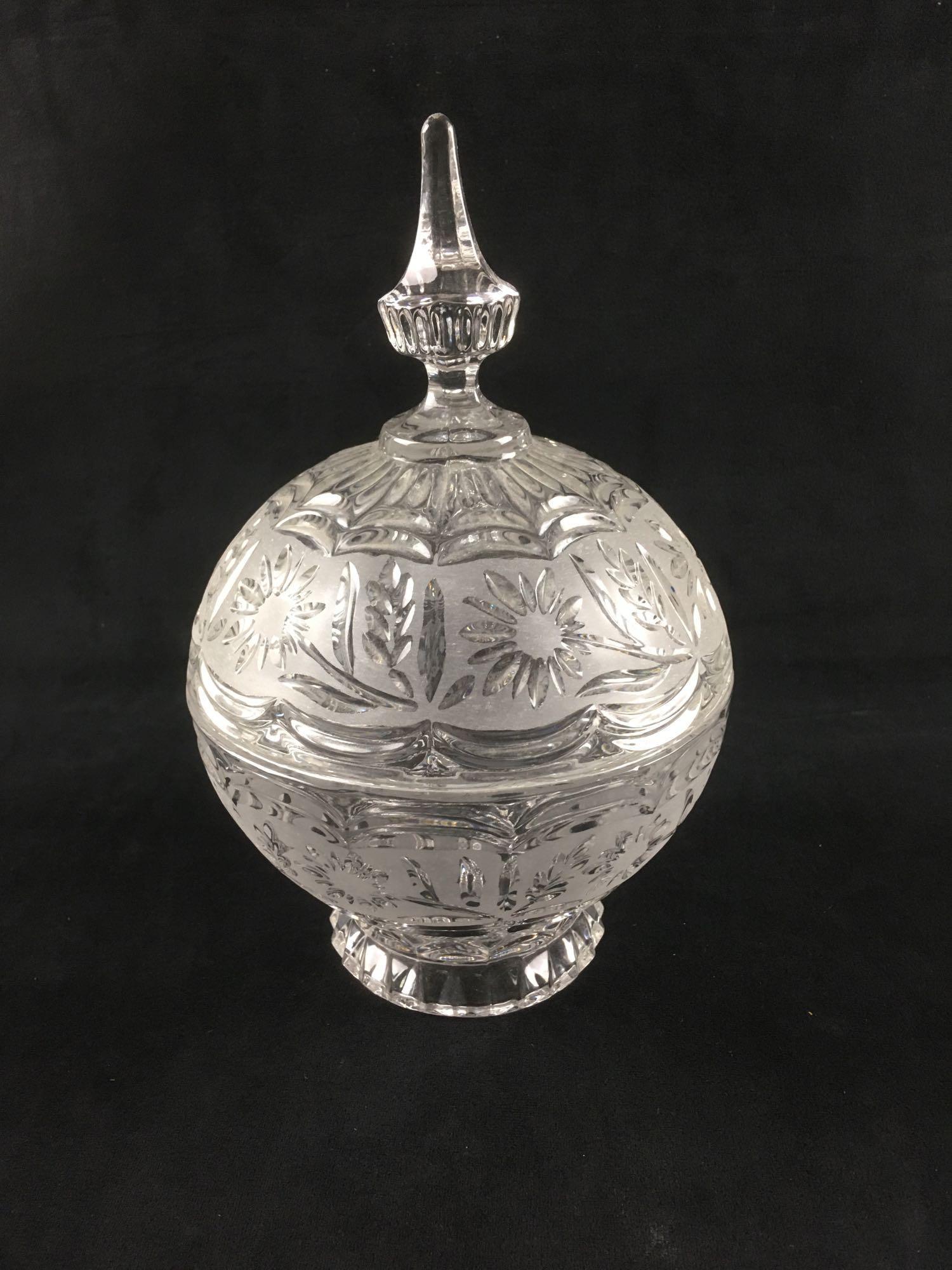 Vintage Heavy Cut and Etched Crystal Candy Dish with (1 of 5)