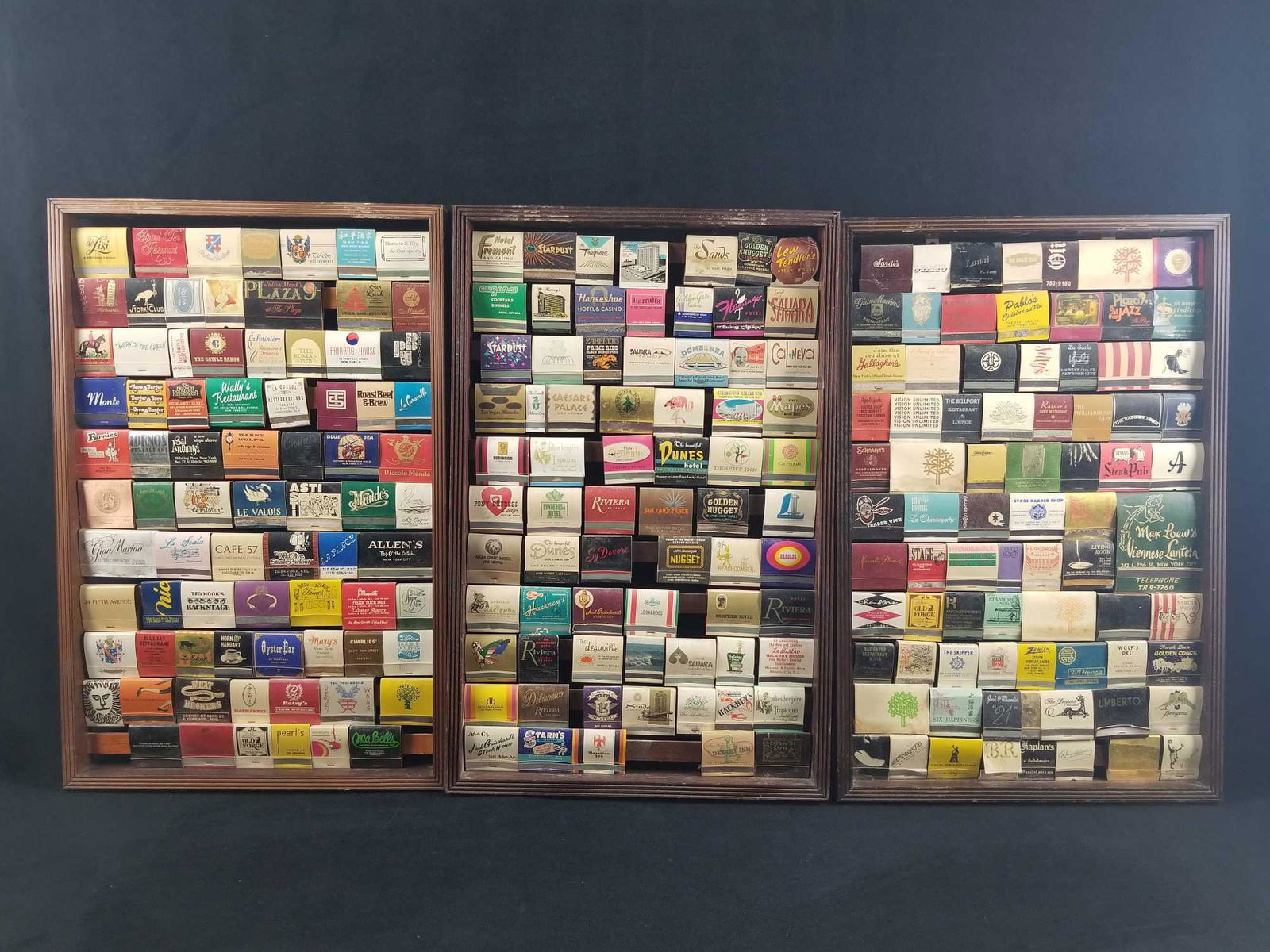 Lot Of 3 Vintage Framed Matchbooks Assorted Restaurants (1 of 10)