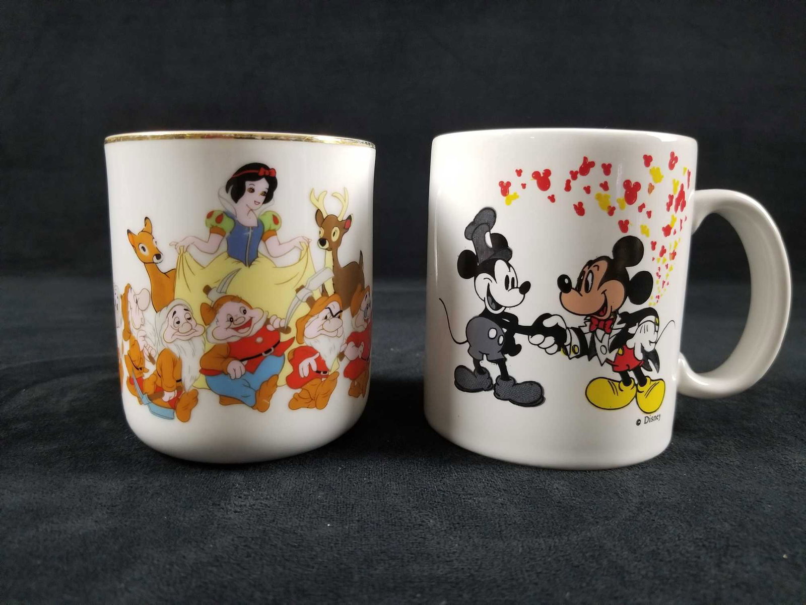 Lot Of 2 Vintage Walt Disney Mickey Mouse Snow White: Lot Of 2 Vintage Walt Disney Mickey Mouse Snow White Dwarfs Forest Friends Coffee Tea Ceramic Mugs This lot features two decorative Walt Disney ceramic mugs. Appears to be from the '80s. The items hav