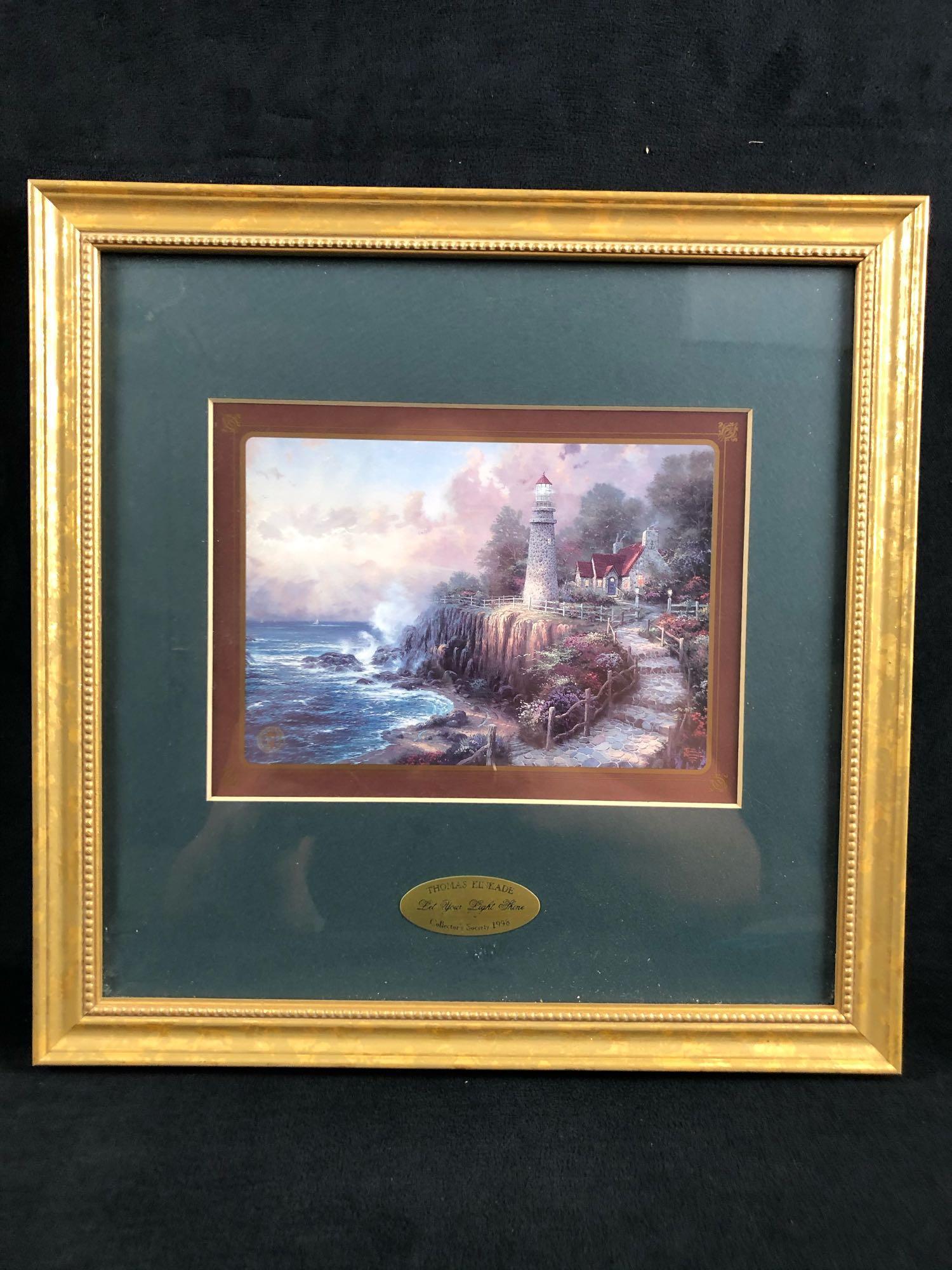 Thomas Kinkade Let Your Light Shine Collector's Society: Thomas Kinkade Let Your Light Shine Collector's Society 1998 This Accent Print by Lightpost Publishing honors one or more of Thomas Kindade's masterful oil paintings. The picture depicts a light house