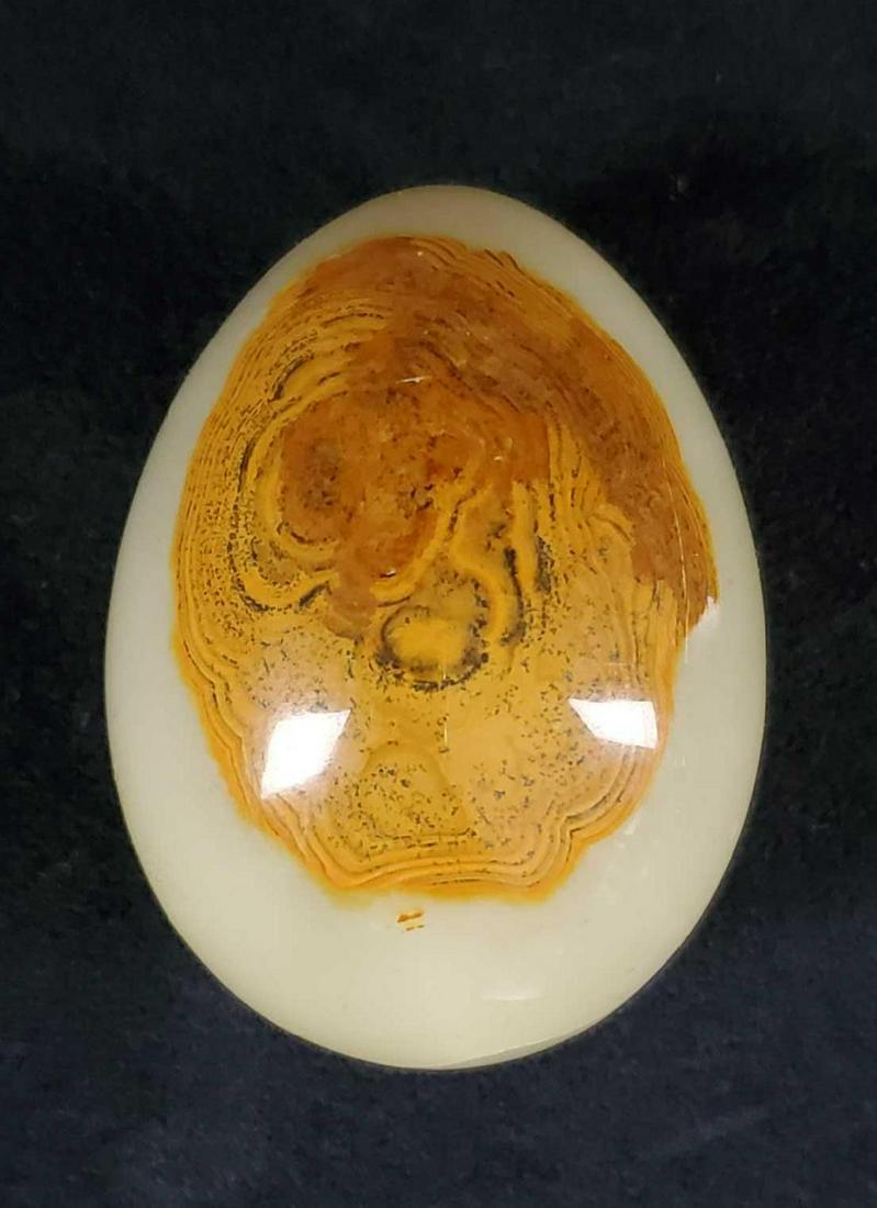Vintage Chinese Jade Egg: Yoni egg, jade egg, or love egg â€“ are names for a beautiful semiprecious stone carved into an egg shape and polished. This particular egg is from a jade stone. Egg is in good, vintage condition