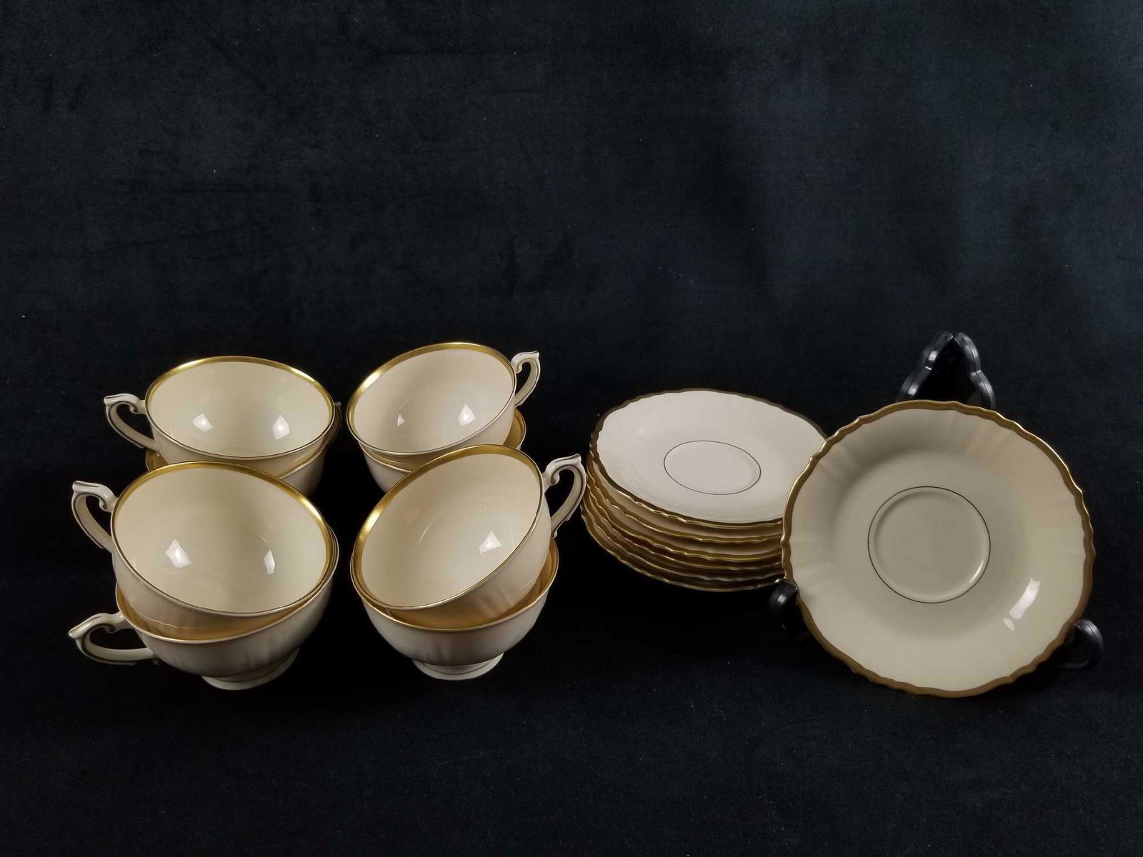 Cream And Gold Old Ivory China Teacup And Saucer Lot of (1 of 11)