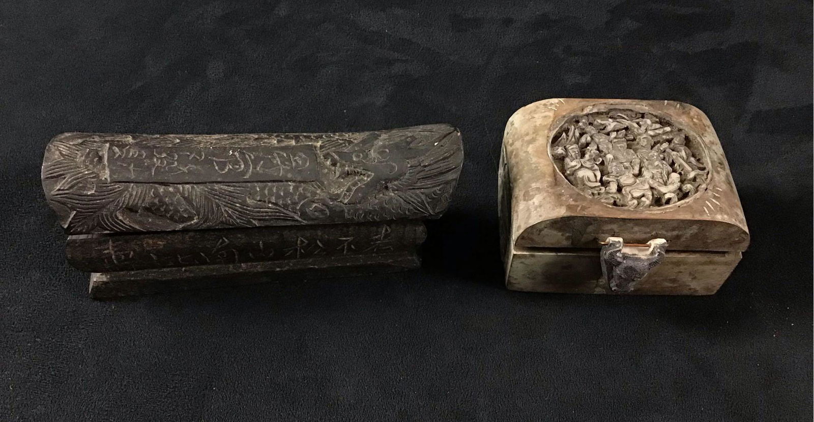 Chinese Wise Men Tabacco Boxes Ornate Lot of 2 (1 of 8)