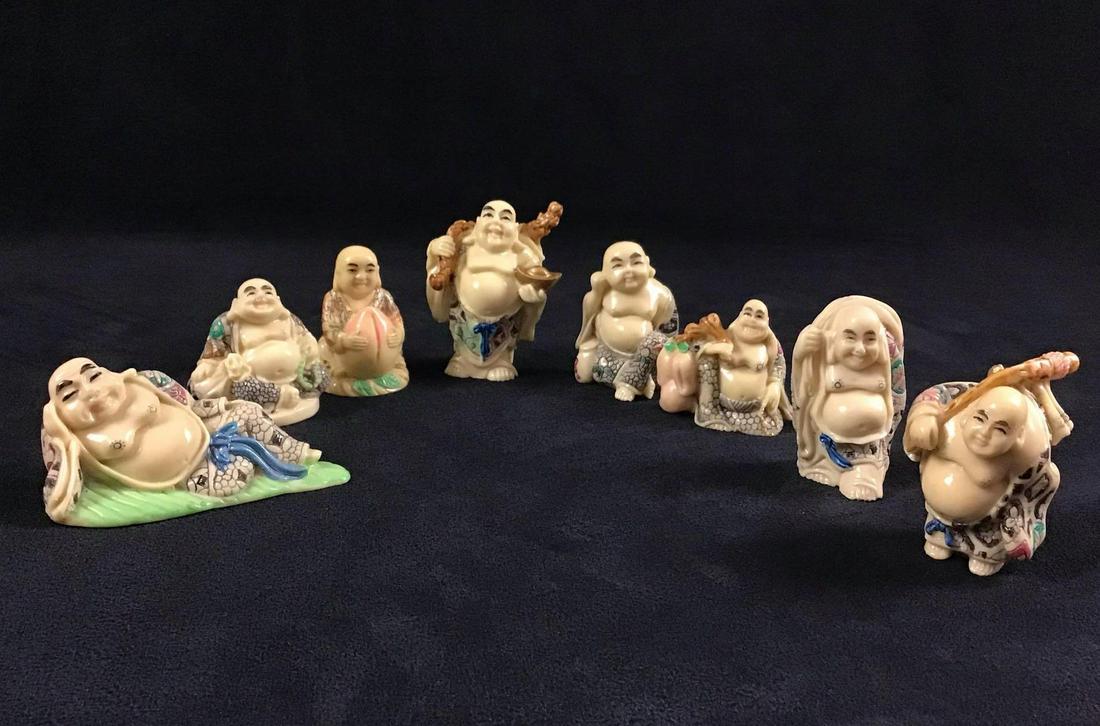 Buddha Wu Lu Ingot Peach Chinese Art Figurine Lot (1 of 8)