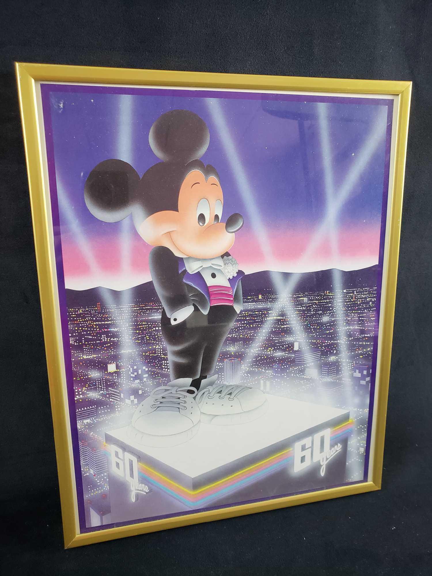 Vintage Framed Disney Mickey Mouse 60 Years Print (1 of 4)
