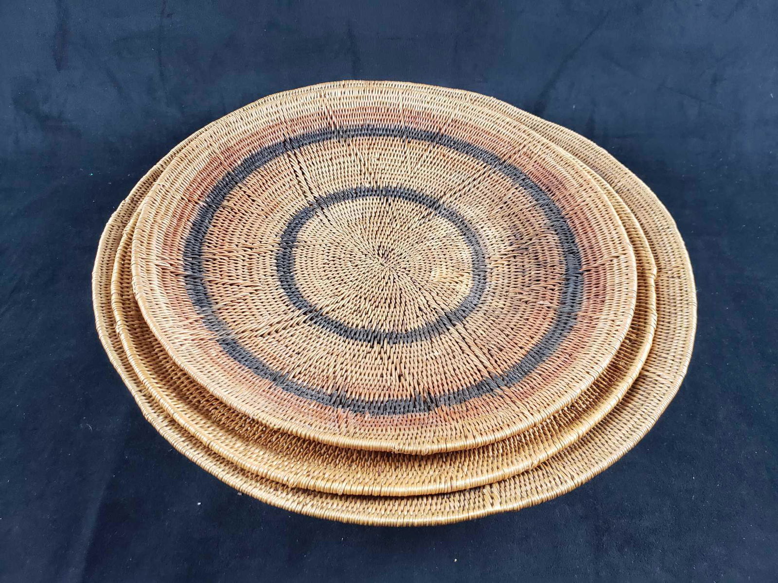 Set of 3 Southwestern Woven Straw Server Centerpiece (1 of 10)