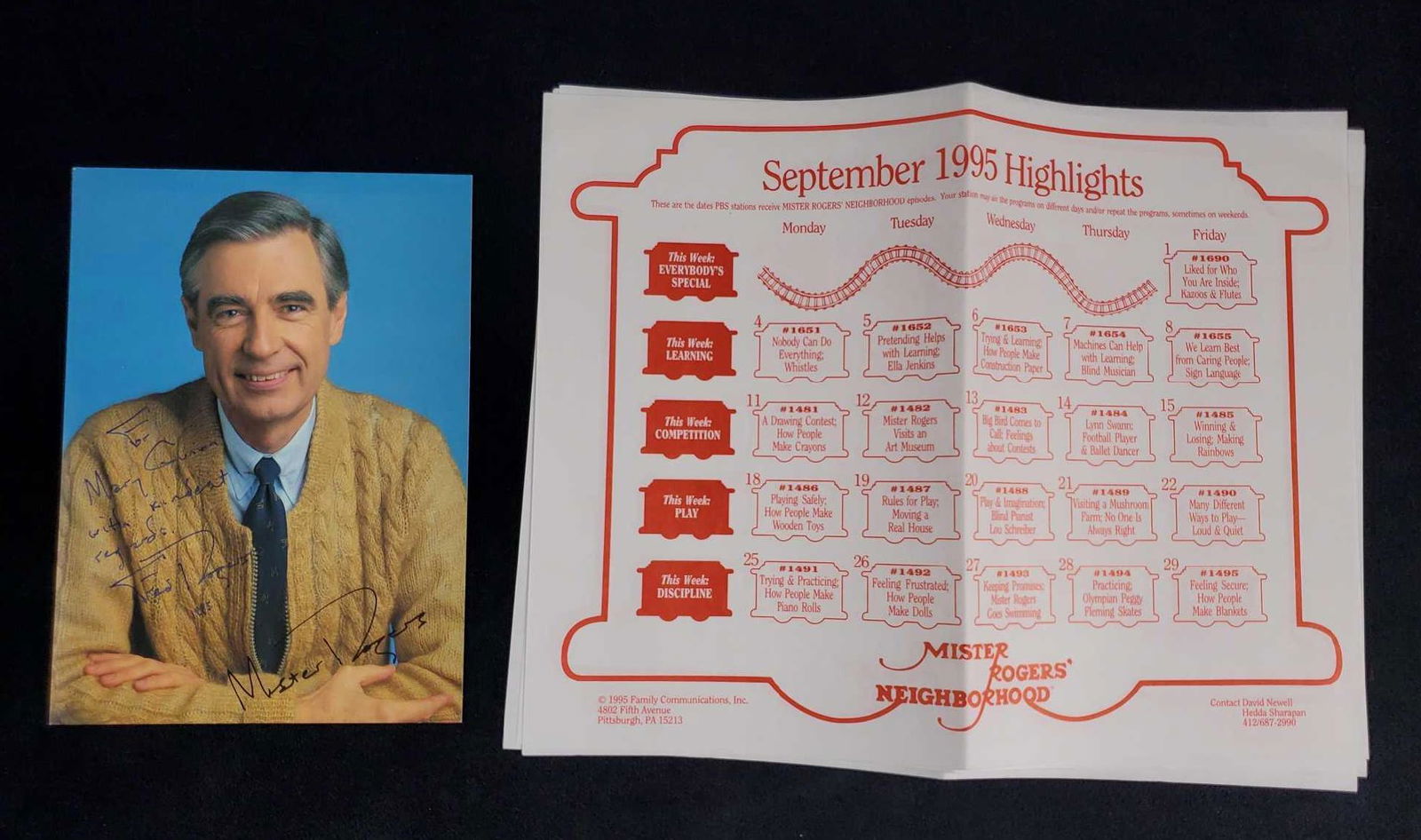 Mister Rogers Hand Signed Photo Autograph 5x7: Here is a signed publicity photo of belovedÂ American television personality, musician, puppeteer, writer, producer, and Presbyterian minister, Fred Rogers, also known as "Mr Rogers".Â Signed pho