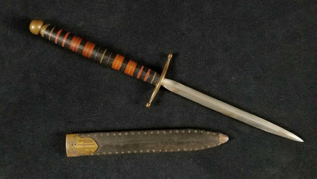 WW2 Stilleto Dagger Combat Knife with Sheath (1 of 9)