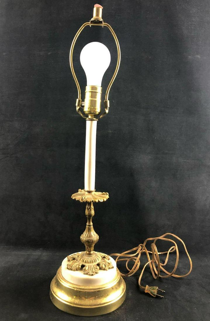 Vintage Mid Century Ornate Table Lamp Marble Color Gold (1 of 11)