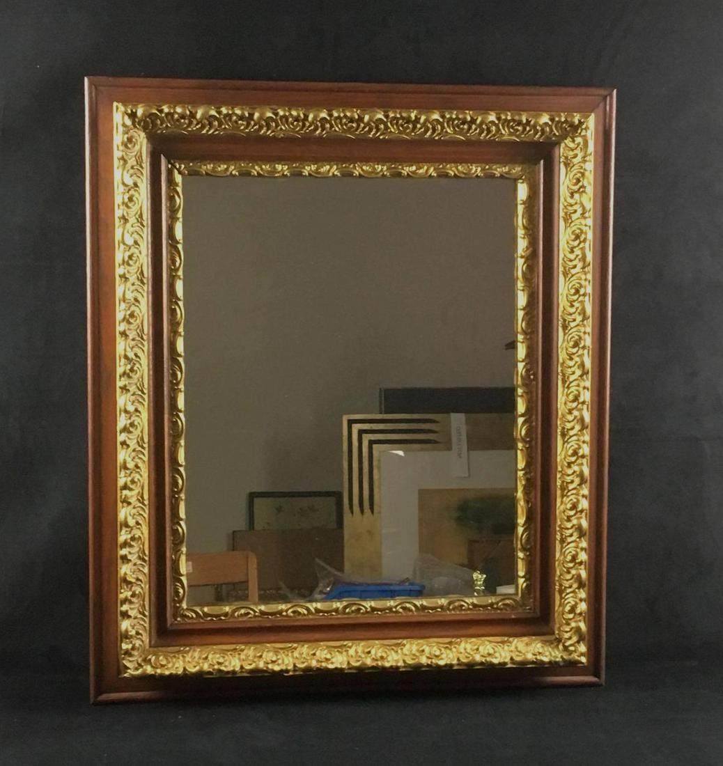 Wall Mirror Mounted in Vintage Carved Built up Wood (1 of 5)