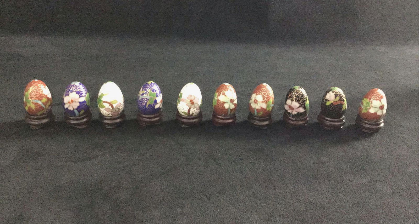 Cloisonne Chinese Art Mini Eggs Modern Lot of 10 (1 of 7)