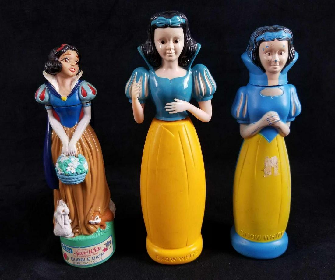 Lot Of 3 Vintage Snow White Bath Bottles Walt Disney (1 of 11)