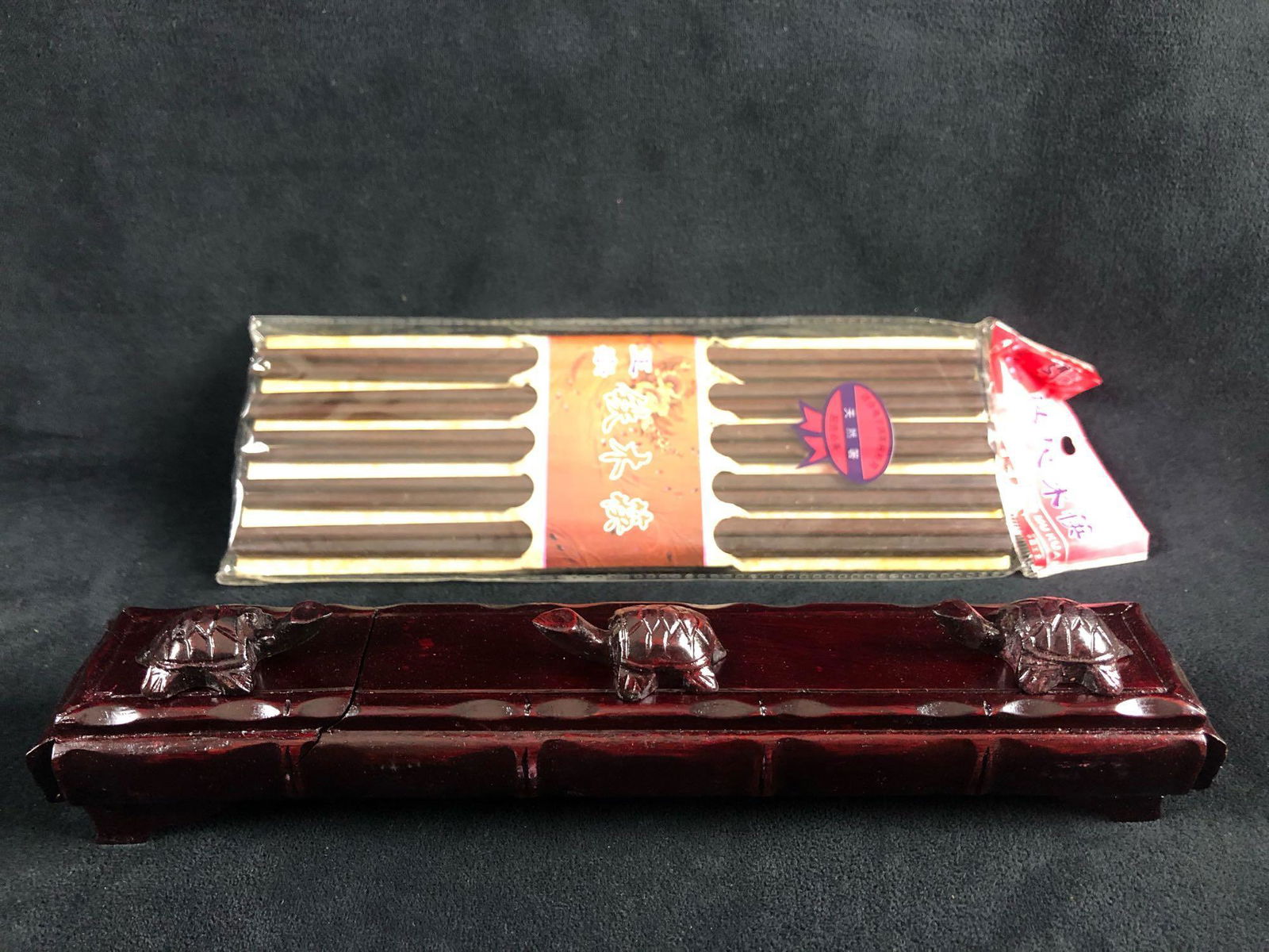 Chinese Art Chopstick Wooden Case Turtles (1 of 12)