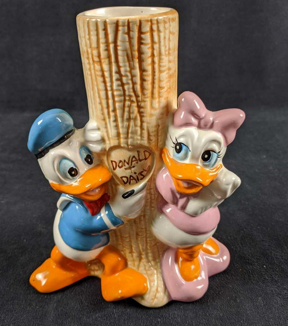 Vintage Ceramic Disney Donald And Daisy Duck Vase (1 of 7)