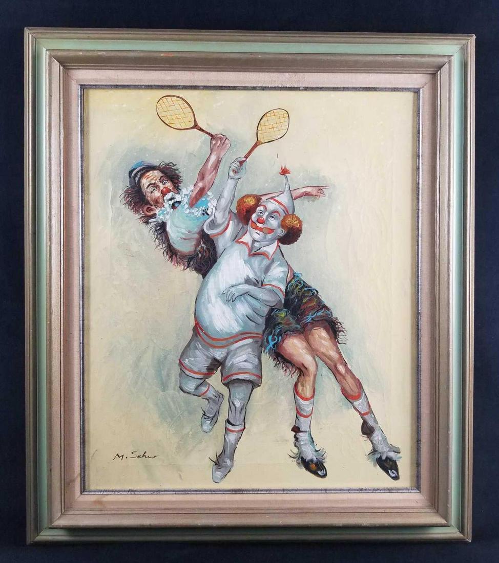 Original Acrylic Clowns Playing Tennis by M. Sahur (1 of 10)