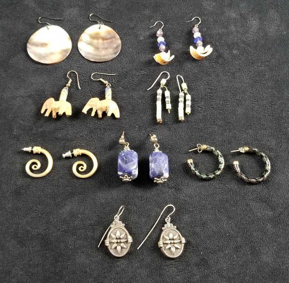 Sterling Silver and Assorted Earth Ware Pierced Dangle (1 of 13)