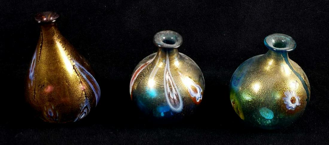 Lot of 3 Murano Marked Glass Millefiori Aventurine (1 of 7)
