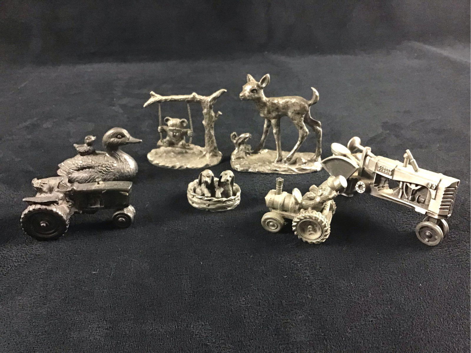 Lot of 7 Vintage Metal Pewter Figurines Duck Teddy Bear (1 of 10)