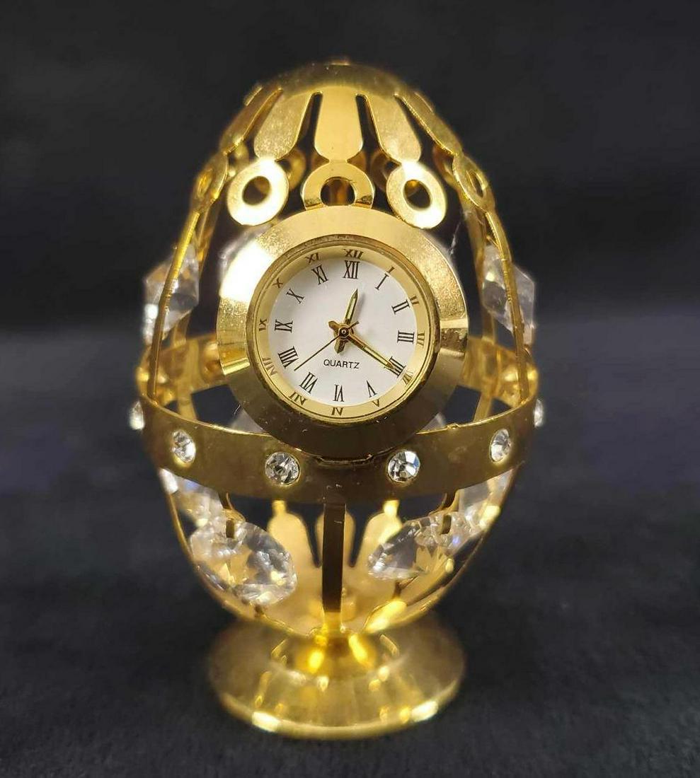Austrian Crystal 24k Gold Plated Millennium Clock. (1 of 6)