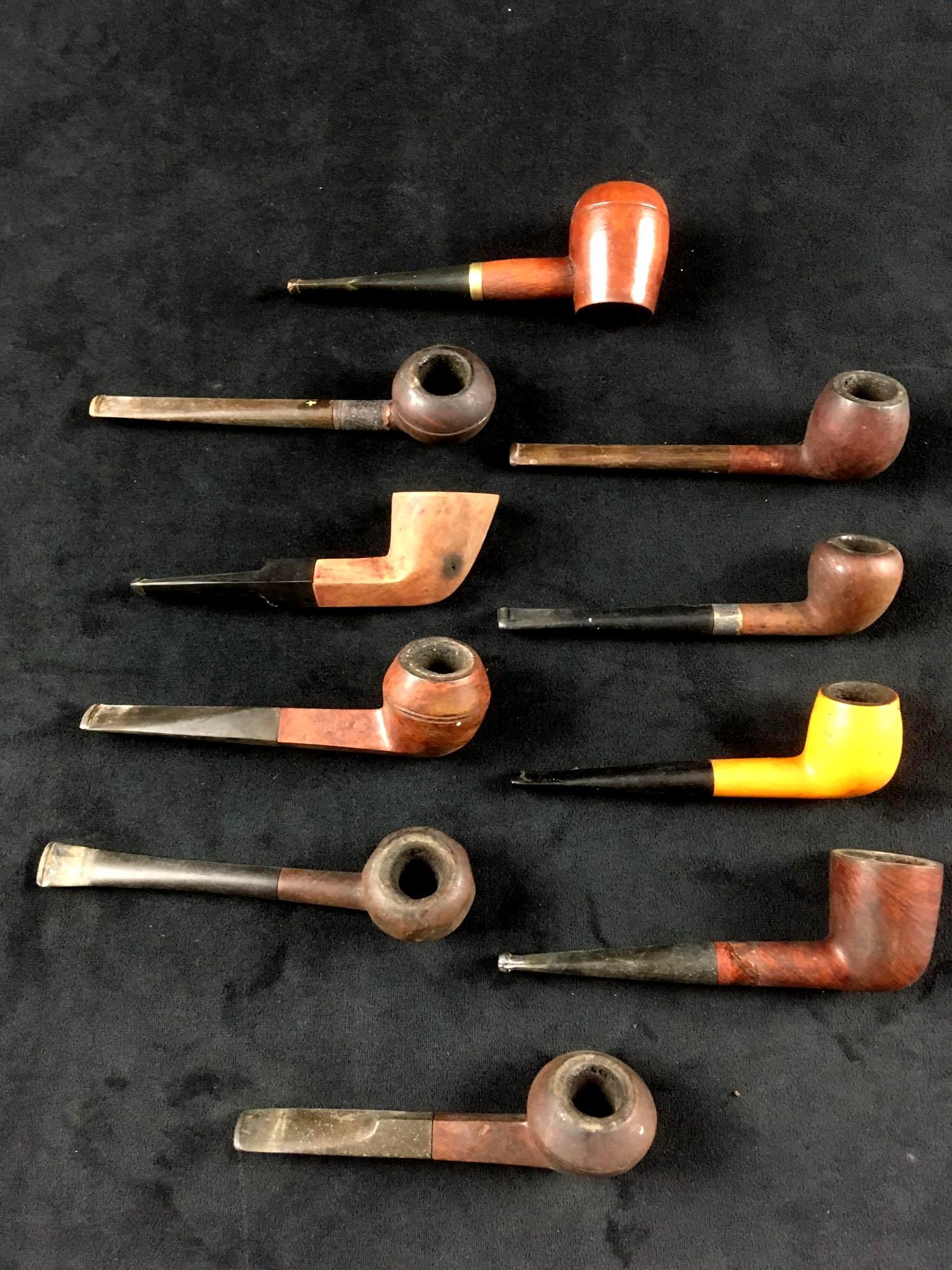 Collection of 10 Vintage Briar Tobacco Pipes (1 of 7)