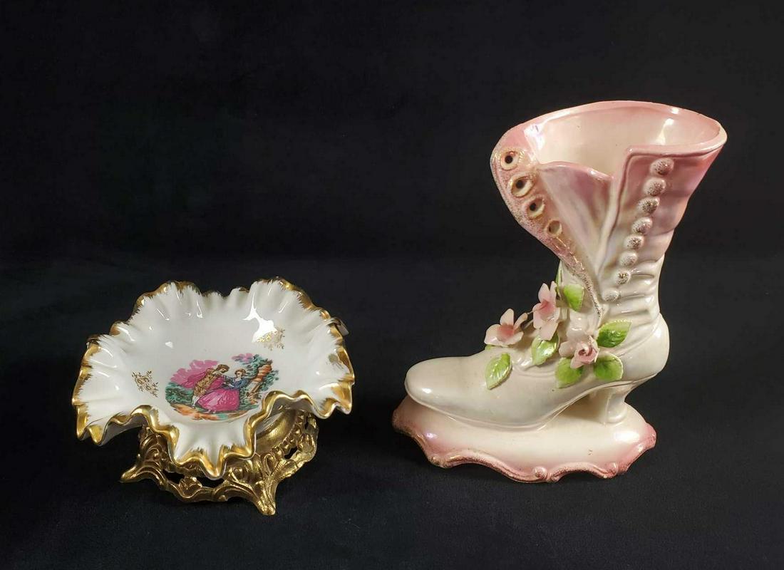 Vintage Porcelain Lot Of Two Shoe And Dish (1 of 13)