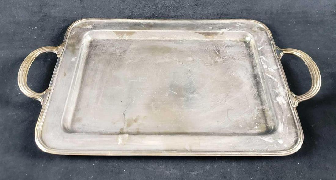 Silverplate Two Handled Serving Tray (1 of 3)