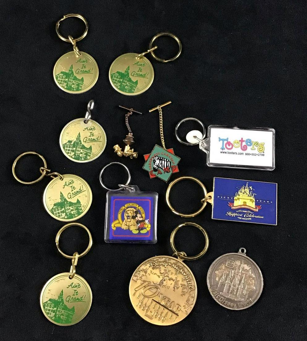 Lot of 12 Walt Disney World Keychains Medallions and (1 of 7)